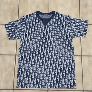 Dior Blue Patterned Men's Shirt
